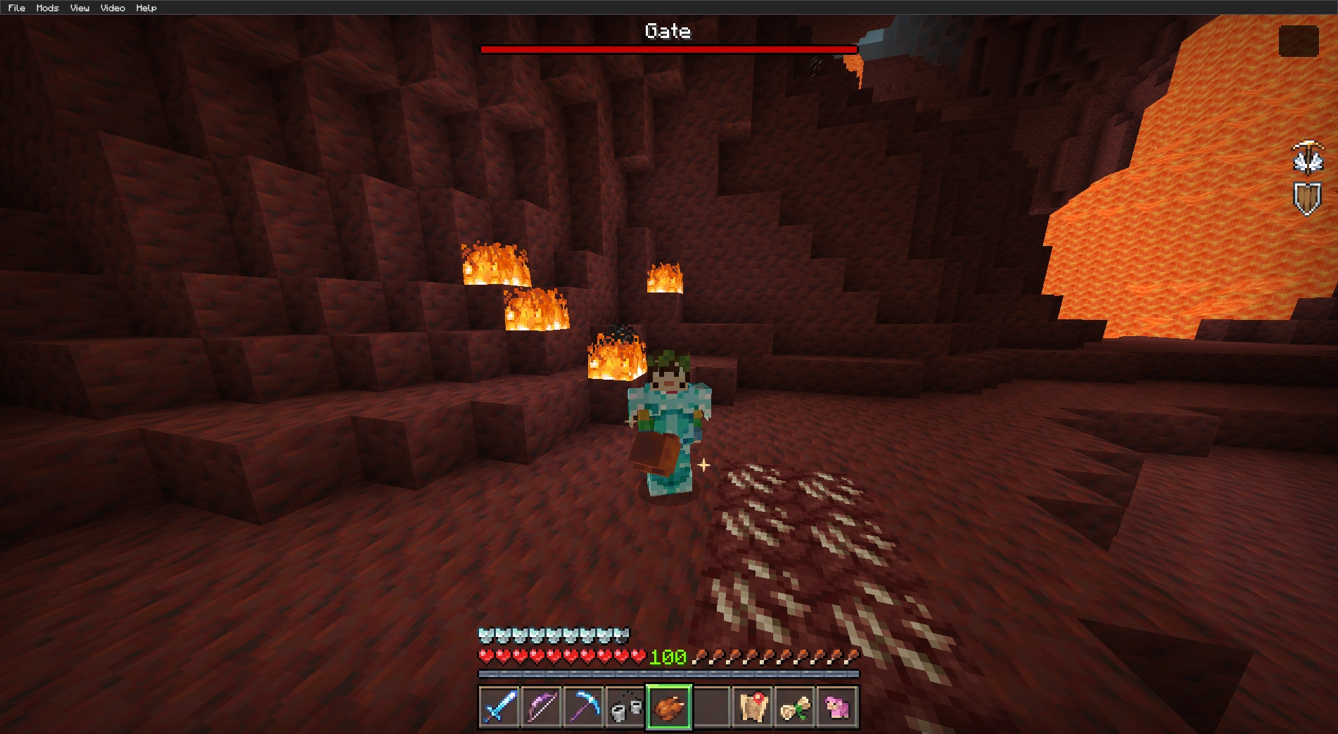 i am in the nether in the minecraft movie event

i am holding a lava chicken