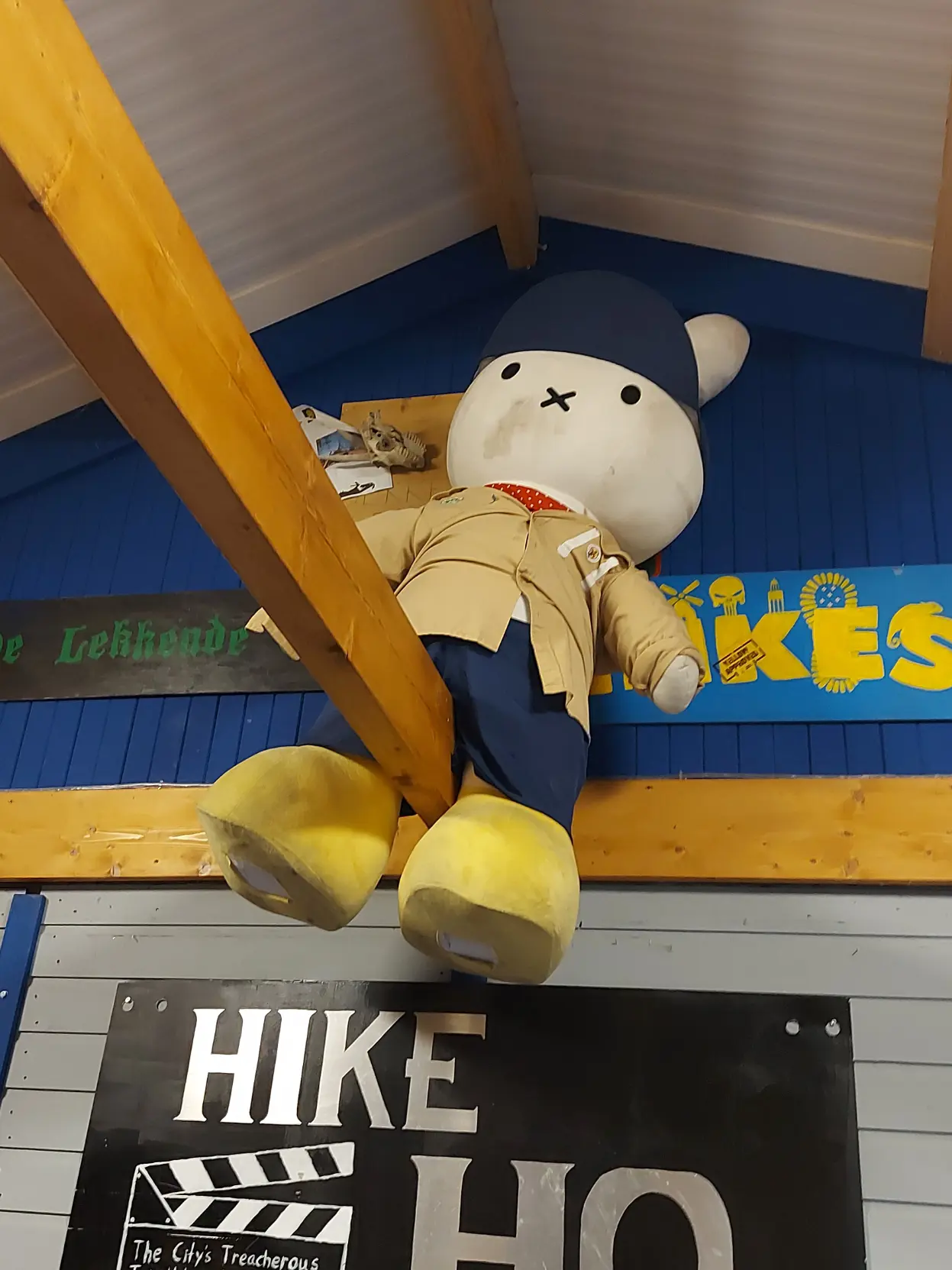 Miffy being up on a beam