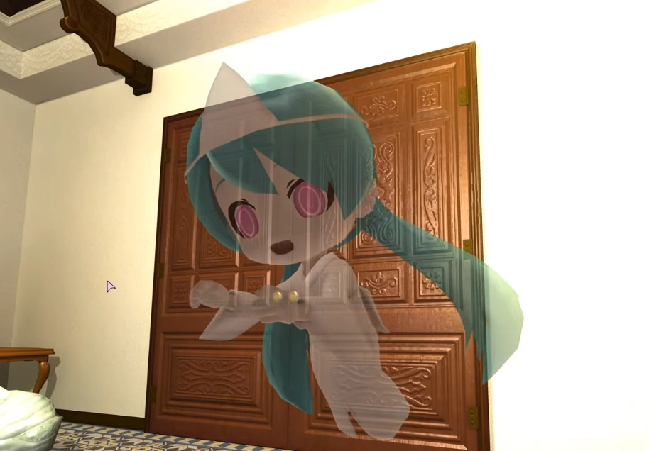 miku as a ghost in professor pickles' lab