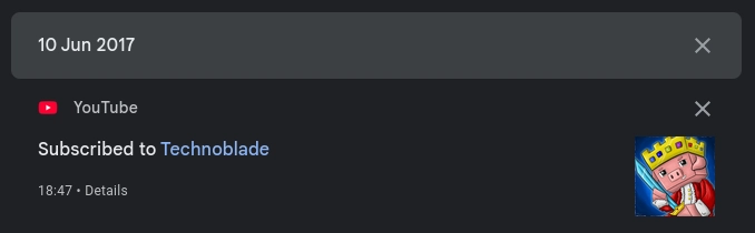 i subscribed to technoblade on the 10th of june 2017