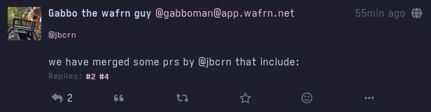 the jb mention is at the top of the post and the post ends at "include"