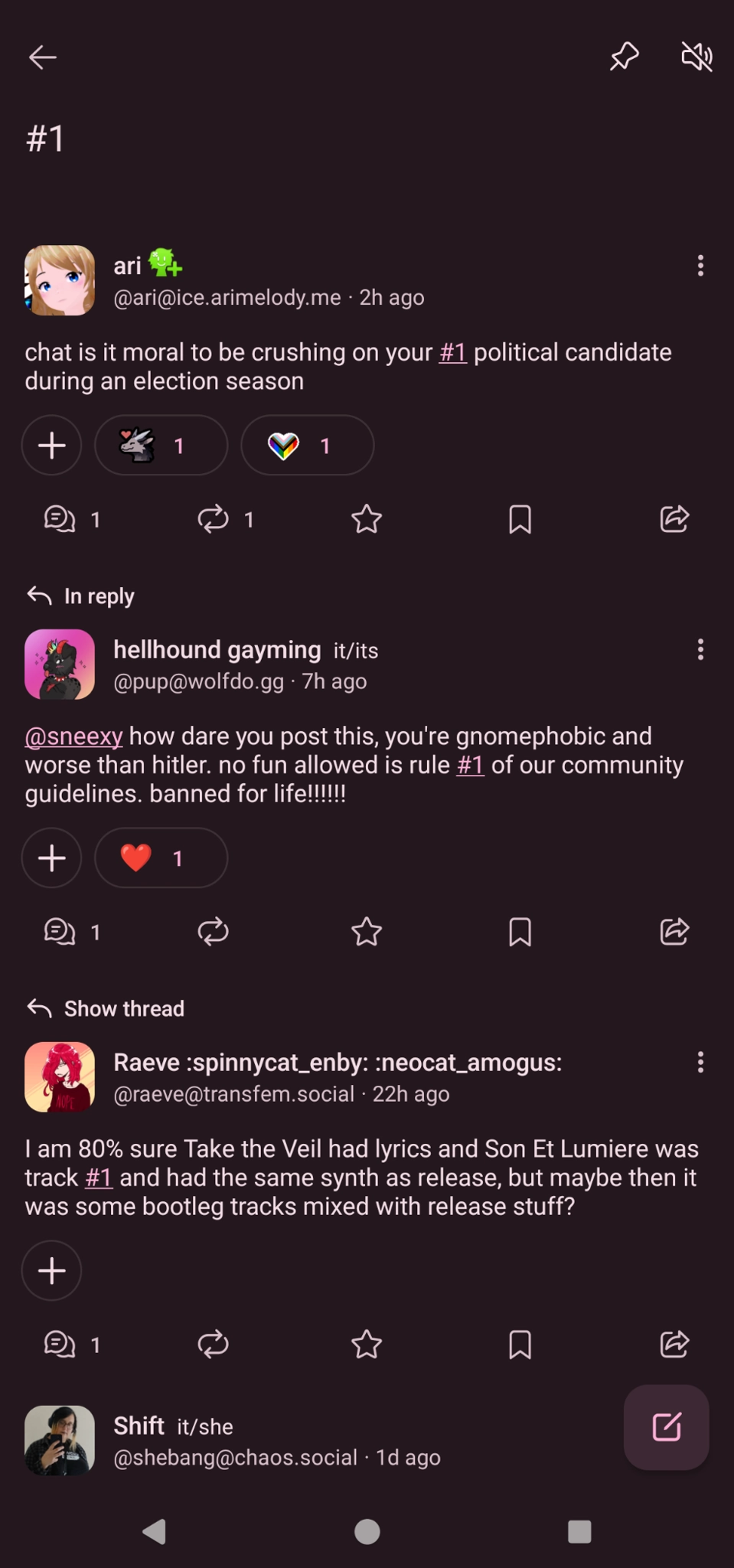 the hashtag that's just the number 1