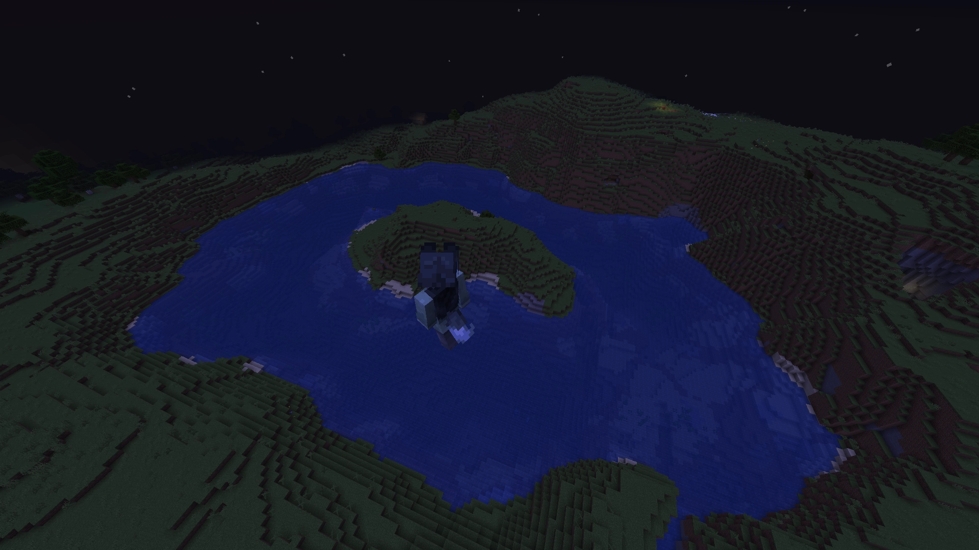an island in the center of a lake in minecraft