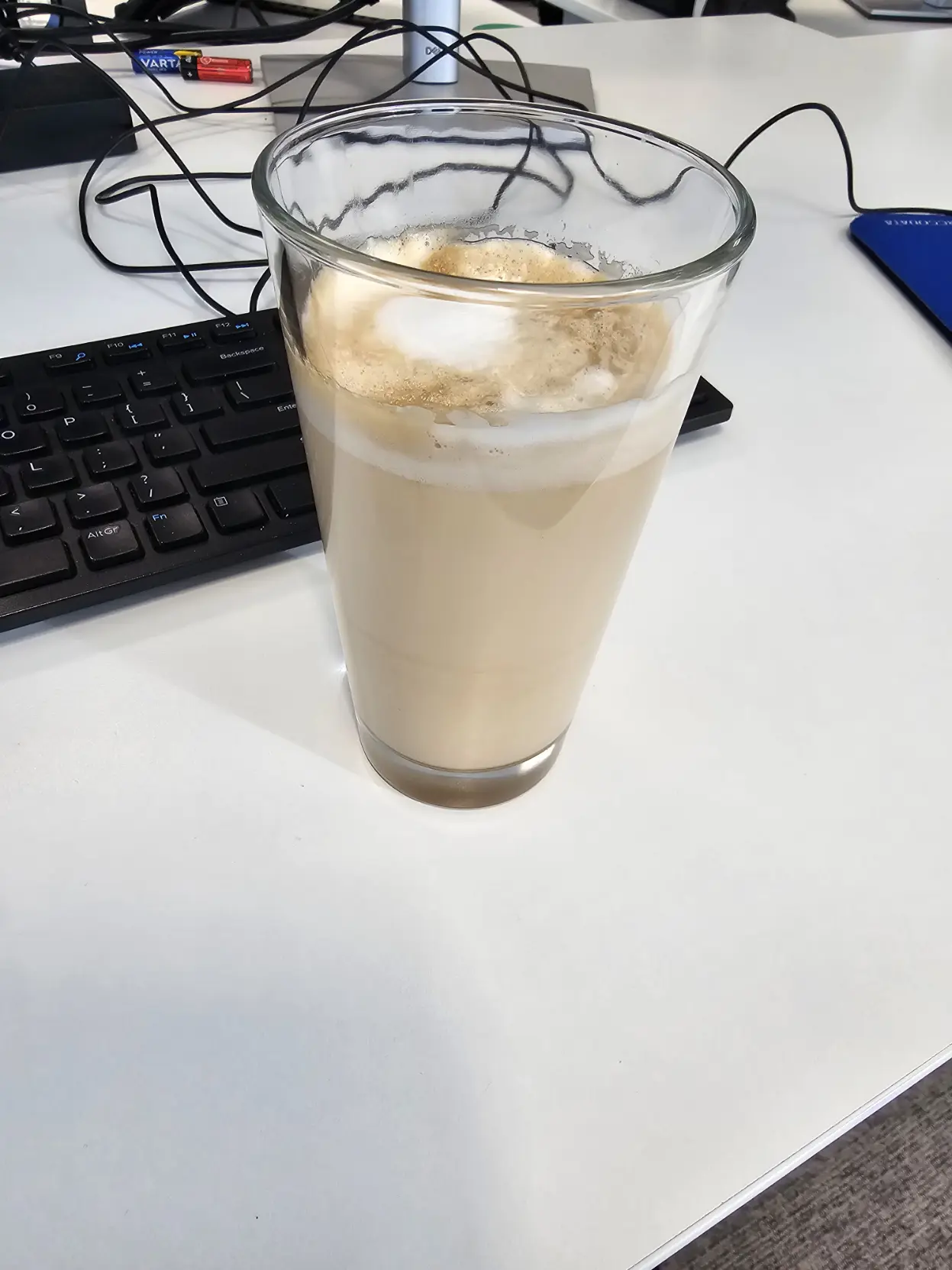 A tall glass of coffee
