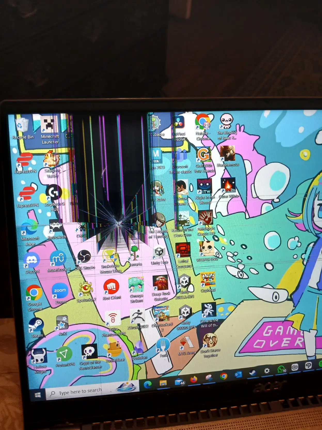 My broken laptop screen