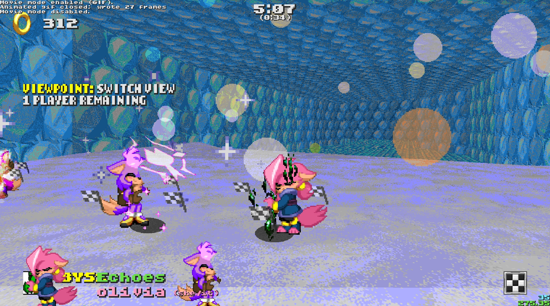 srb2classic screenshot

Hanicef is playing as skip, i am playing as echoes

we are hugging but at a distance, which results in sprites being weird

also the paper doll thing in the bottom left shows the distanced hug