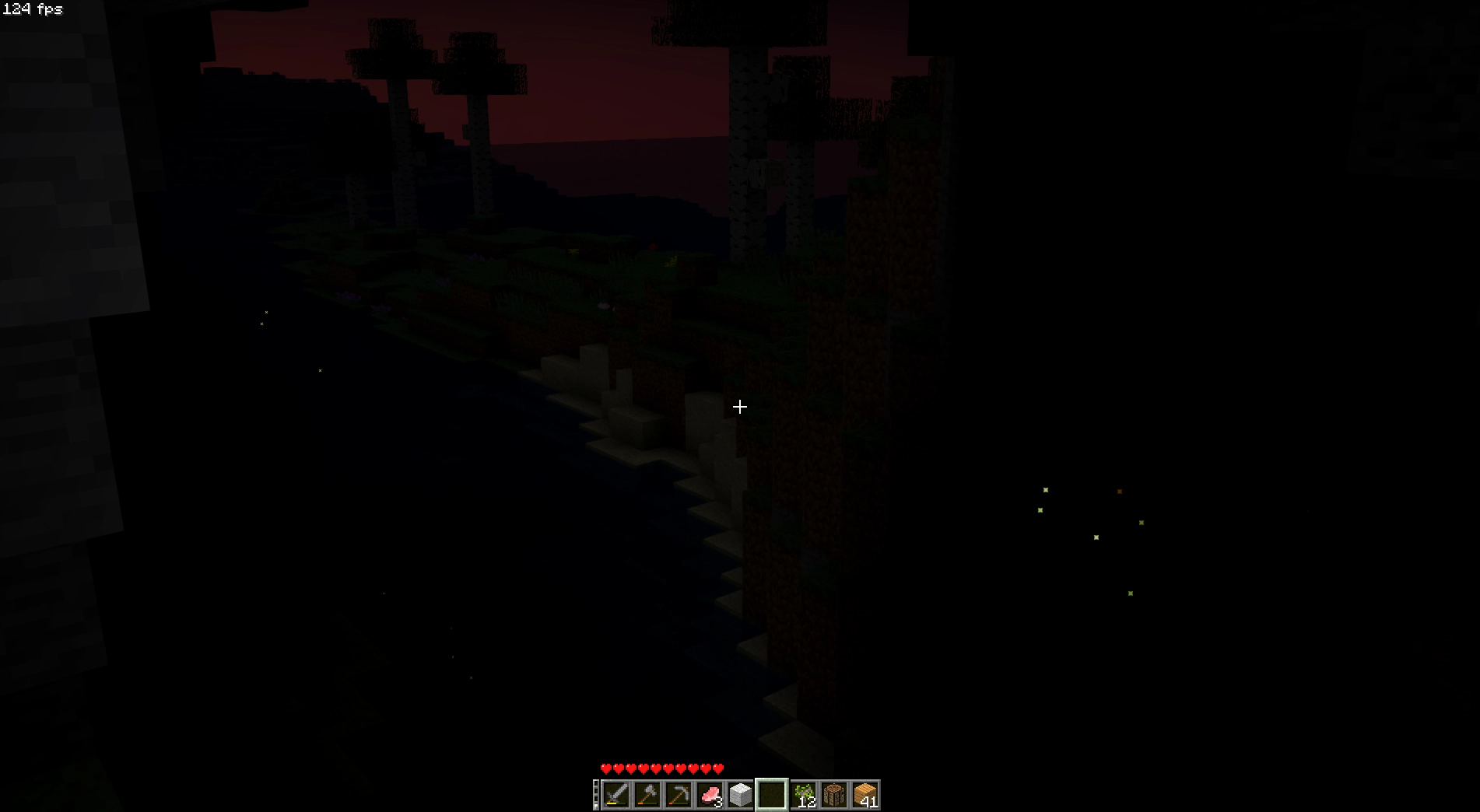 view of fireflies from within the archway
