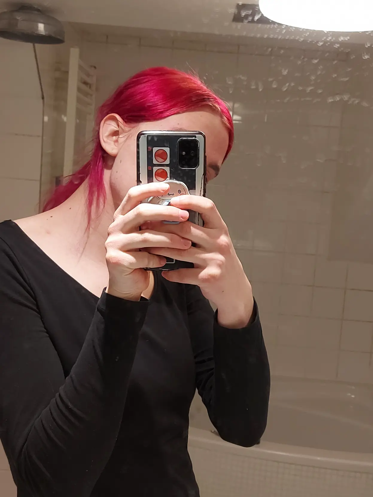 Me with pink/purple hair