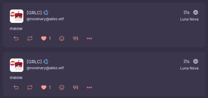 two instances of the same post in the timeline