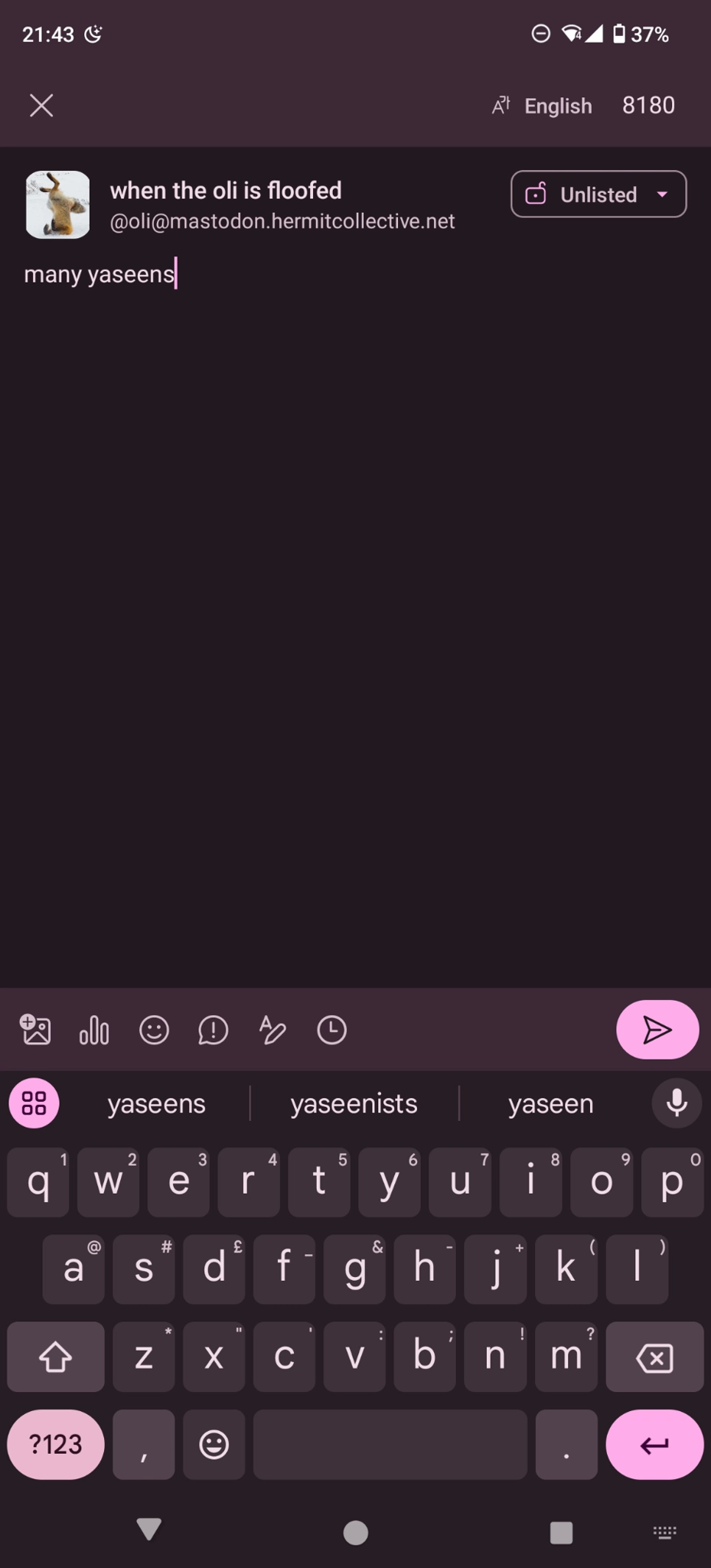a half-written post 

many yaseens

my keyboard suggested yaseenists