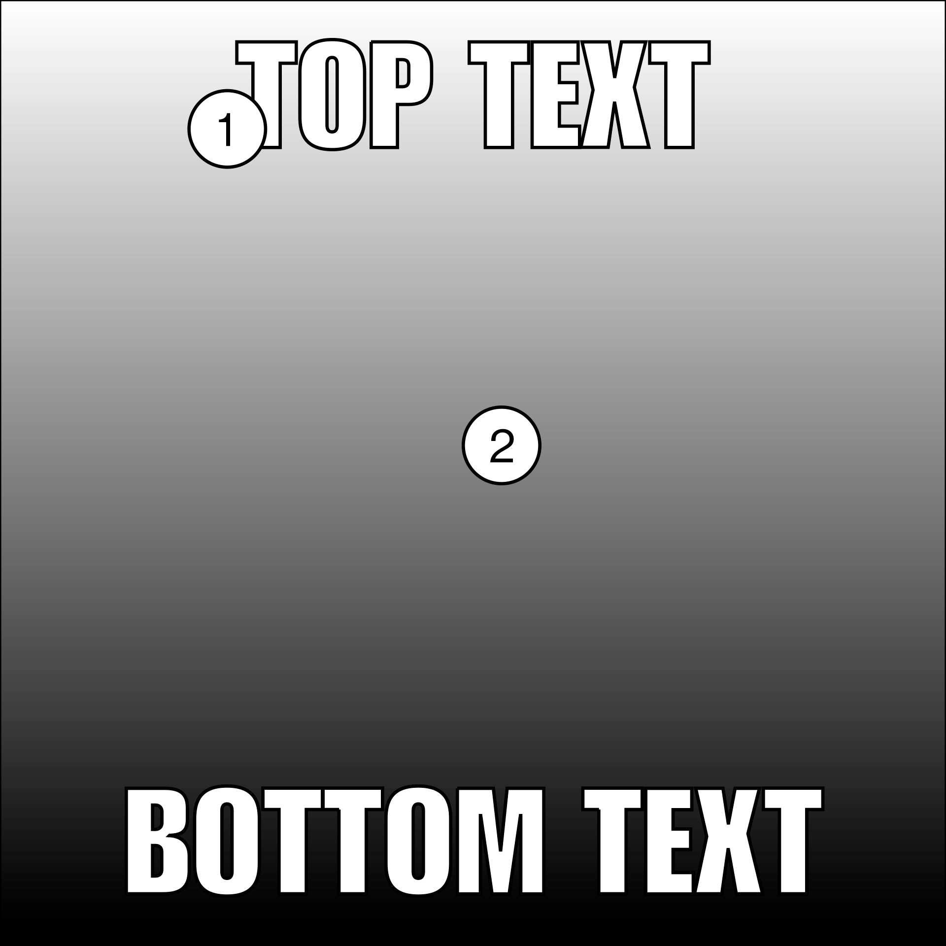 the wikipedia example of top text and bottom text