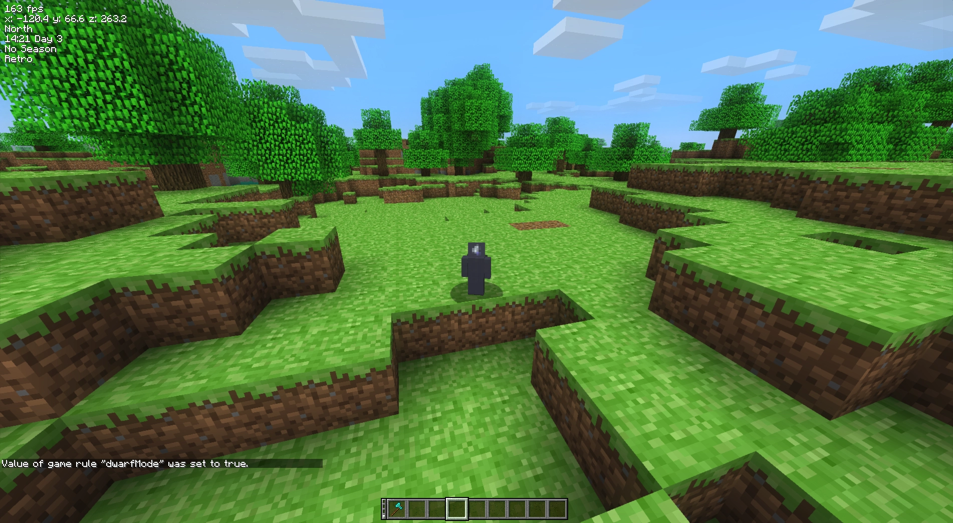 the minecraft modpack, better than adventure, has a dwarf mode that makes the player one block tall
