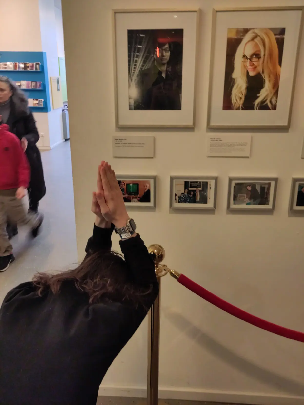 Me praying at a picture of Hideo Kojima