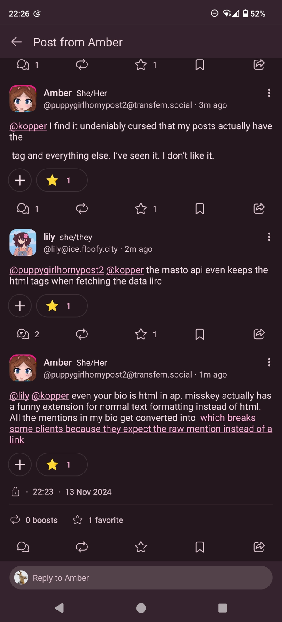 the paragraph tag which is supposed to be in an inline code block did the thing 

the anchor element with the blank href causes the rest of the post to be a malformed link
